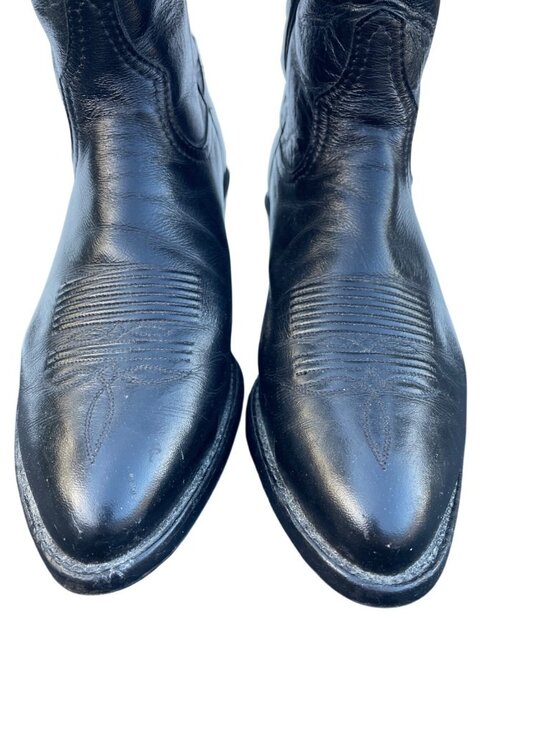 Tony Lama Black Leather Cowboy Boots Size 9D Mens Embroidered Western Style 5984 main image 12